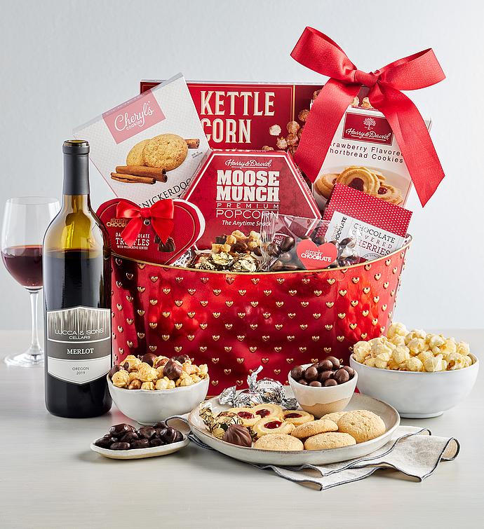 Grand Chocolate and Sweets Wine Gift Basket